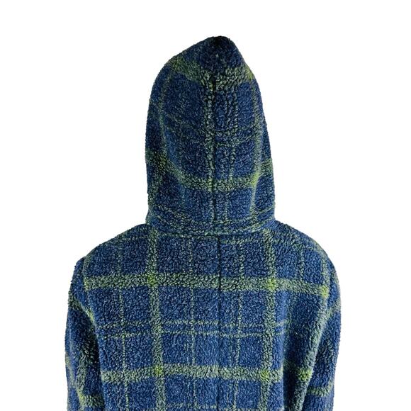 Chadwicks of Boston Womans Sz Medium Plaid Blue Jacket Stretch Lined Teddy - Picture 6 of 8